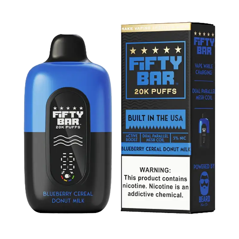 Fifty Bar V2 20K Disposable – Blueberry Cereal Donut Milk